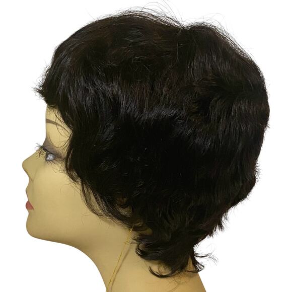 Vivica Fox HH-Carita Pure Stretch Cap Human Hair Wig 1B Off Black NWT  - A866W - Picture 10 of 15